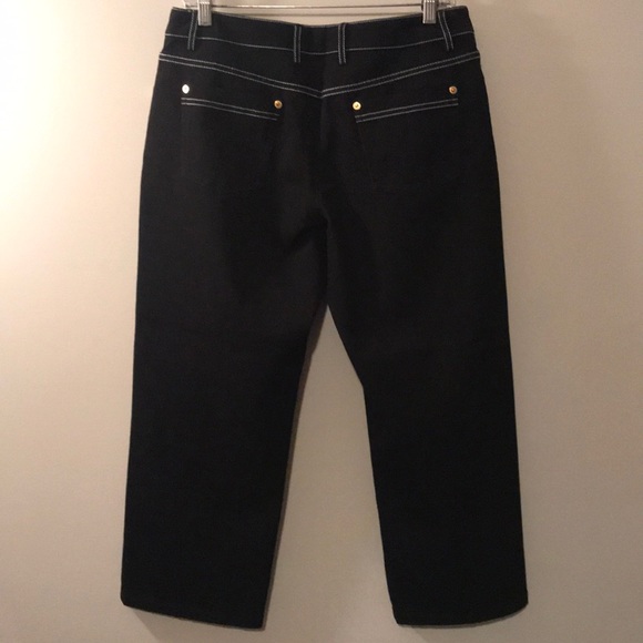 ST. JOHN SPORT black denim Capri Pants size 10 - Picture 4 of 4